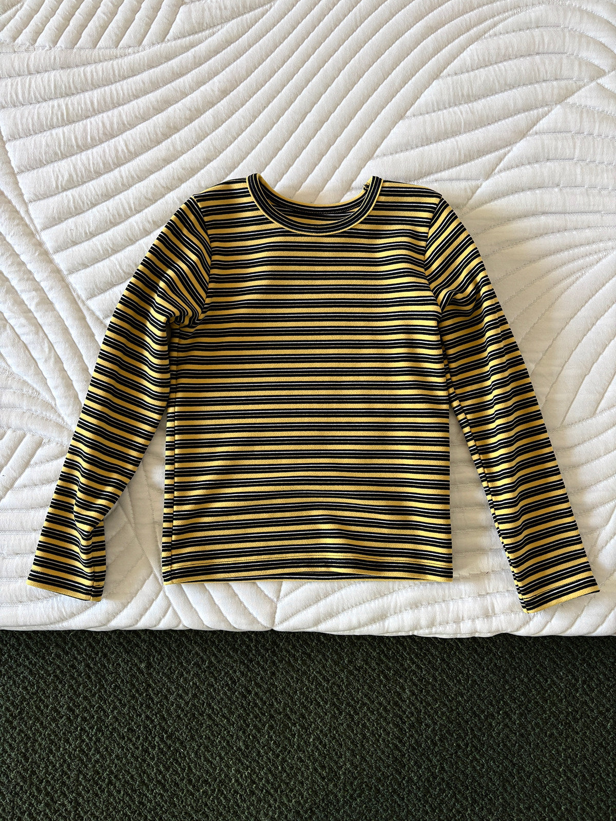 yummy&rocky | Antibacterial Striped Soft Base Layer 抗菌 防寒 ストライプ インナー トップス【mh0020057】 Yellow black / 110cm yummy&rocky 長袖Tシャツ