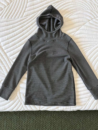 長袖Tシャツ Black / 110cm yummy&rocky | Antibacterial Pinstripe Hooded Base Layer ピンストライプ フーデッド インナー【mh0020056】