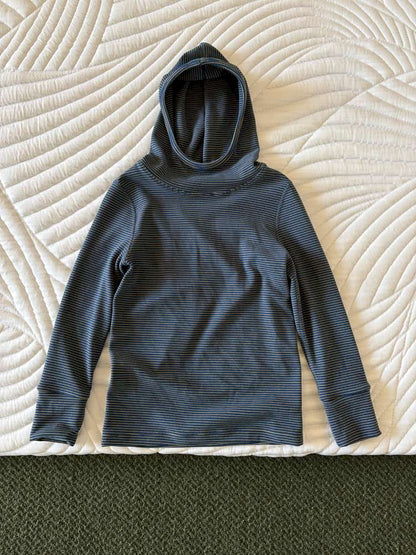 長袖Tシャツ Navy blue / 110cm yummy&rocky | Antibacterial Pinstripe Hooded Base Layer ピンストライプ フーデッド インナー【mh0020056】