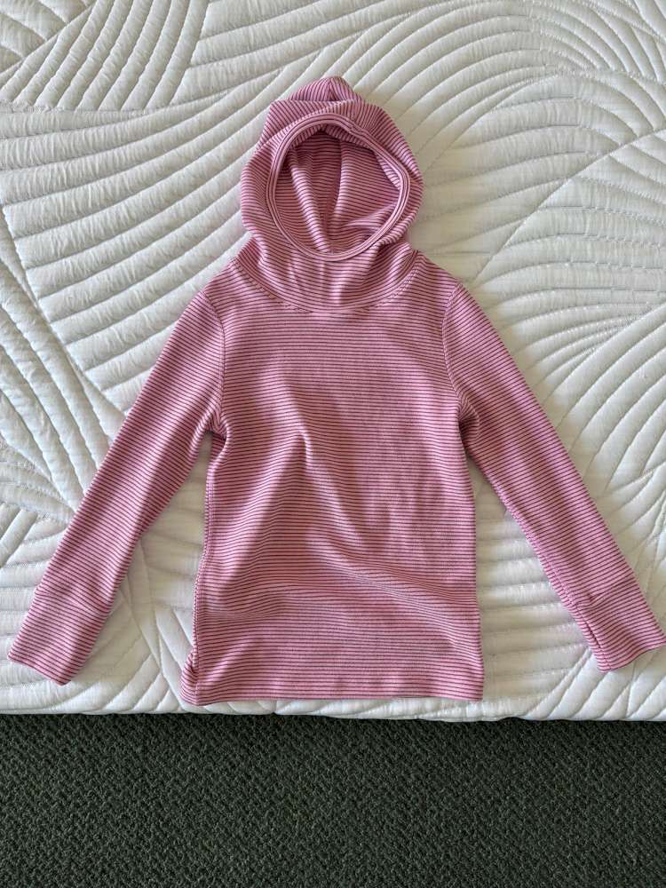 長袖Tシャツ Pink / 110cm yummy&rocky | Antibacterial Pinstripe Hooded Base Layer ピンストライプ フーデッド インナー【mh0020056】