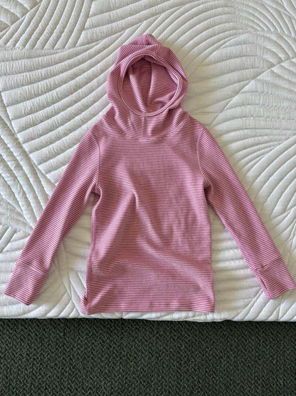 長袖Tシャツ Pink / 110cm yummy&rocky | Antibacterial Pinstripe Hooded Base Layer ピンストライプ フーデッド インナー【mh0020056】