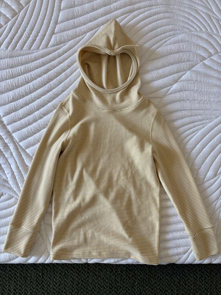 長袖Tシャツ Yellow / 110cm yummy&rocky | Antibacterial Pinstripe Hooded Base Layer ピンストライプ フーデッド インナー【mh0020056】