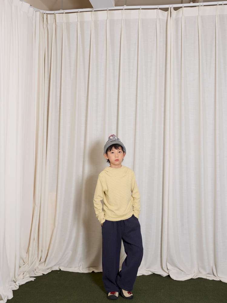 長袖Tシャツ yummy&rocky | Antibacterial Pinstripe Hooded Base Layer ピンストライプ フーデッド インナー【mh0020056】