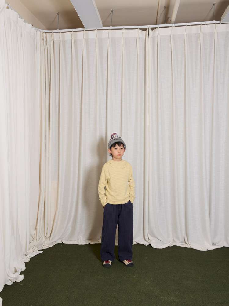 長袖Tシャツ yummy&rocky | Antibacterial Pinstripe Hooded Base Layer ピンストライプ フーデッド インナー【mh0020056】