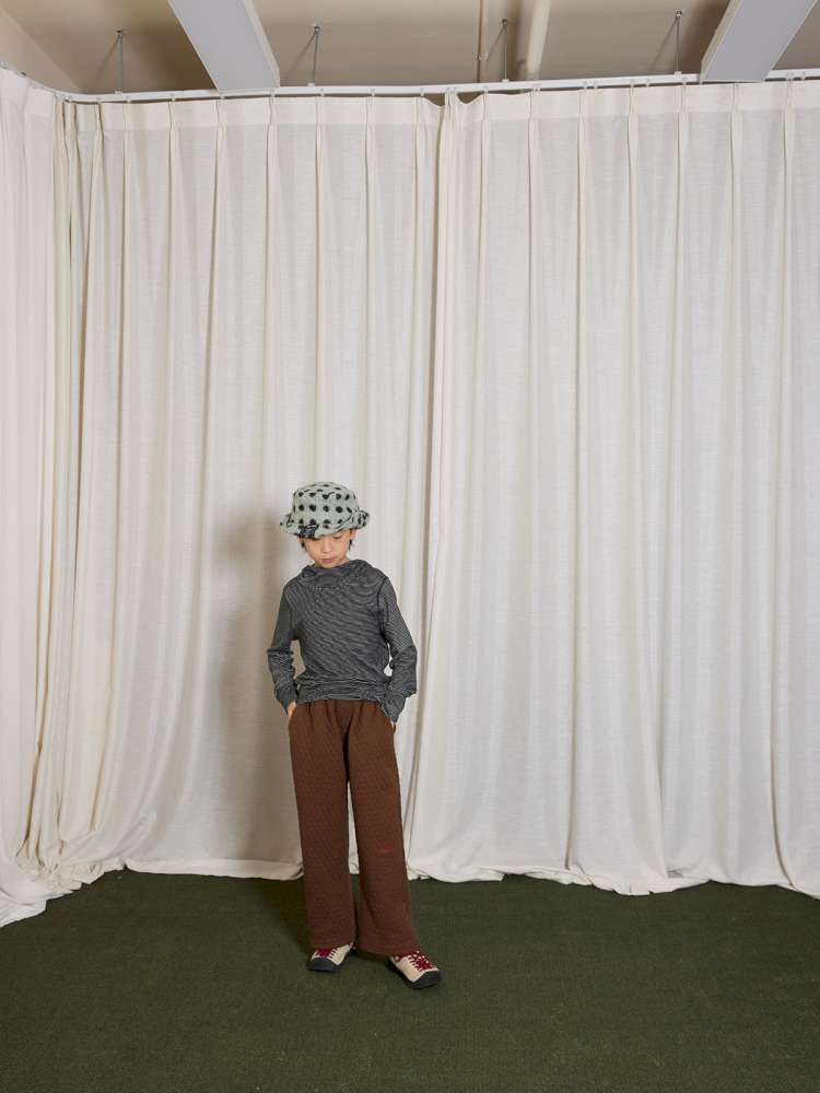 長袖Tシャツ yummy&rocky | Antibacterial Pinstripe Hooded Base Layer ピンストライプ フーデッド インナー【mh0020056】