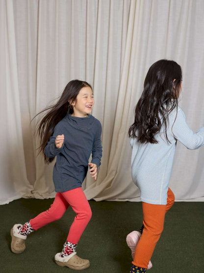 長袖Tシャツ yummy&rocky | Antibacterial Pinstripe Hooded Base Layer ピンストライプ フーデッド インナー【mh0020056】