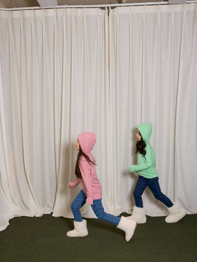 長袖Tシャツ yummy&rocky | Antibacterial Pinstripe Hooded Base Layer ピンストライプ フーデッド インナー【mh0020056】