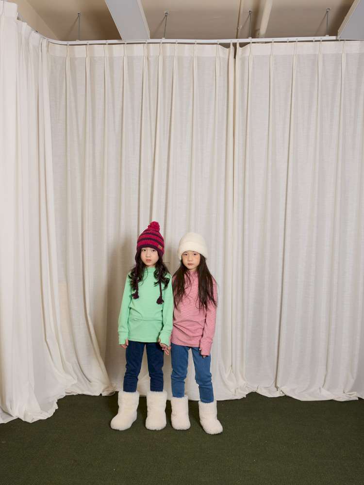 長袖Tシャツ yummy&rocky | Antibacterial Pinstripe Hooded Base Layer ピンストライプ フーデッド インナー【mh0020056】