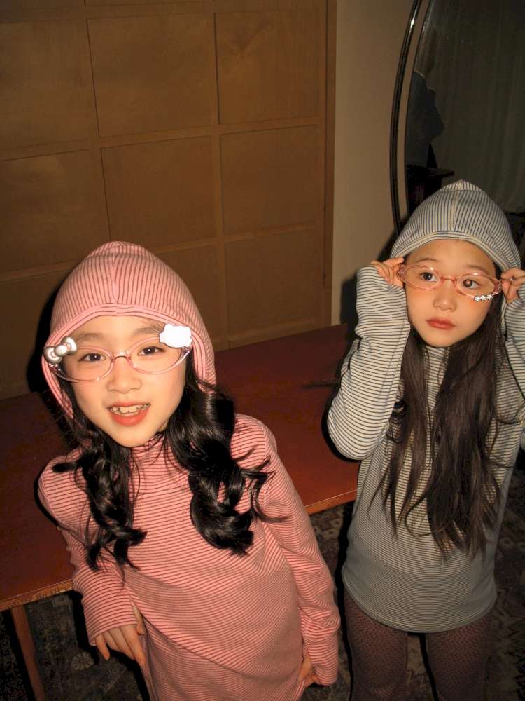 長袖Tシャツ yummy&rocky | Antibacterial Pinstripe Hooded Base Layer ピンストライプ フーデッド インナー【mh0020056】