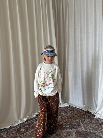 長袖Tシャツ yummy&rocky | Ribbon Print Organic Cotton T-Shirt リボンプリントオーガニックコットンT【mh0020106】