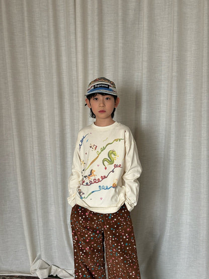 長袖Tシャツ yummy&rocky | Ribbon Print Organic Cotton T-Shirt リボンプリントオーガニックコットンT【mh0020106】