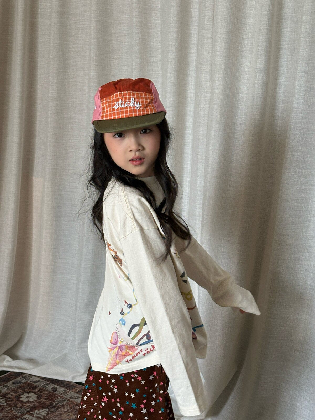 長袖Tシャツ yummy&rocky | Ribbon Print Organic Cotton T-Shirt リボンプリントオーガニックコットンT【mh0020106】