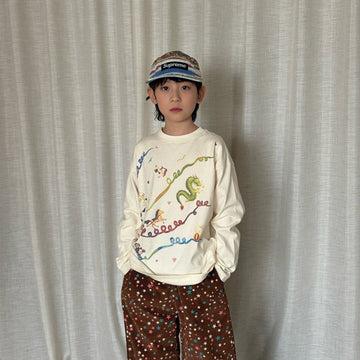 長袖Tシャツ yummy&rocky | Ribbon Print Organic Cotton T-Shirt リボンプリントオーガニックコットンT【mh0020106】