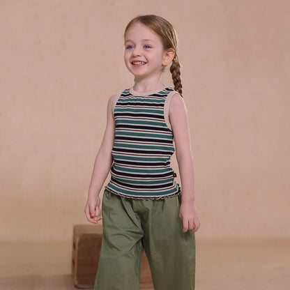 タンクトップ・キャミソール・ノースリーブトップス Apricot / 80cm striped vest tops【mh0009491】