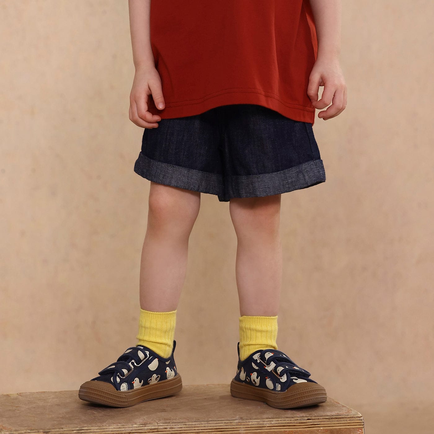 ハーフパンツ・ショートパンツ Blue / 80cm rollup linen denim shorts【mh0009496】