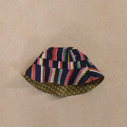 ベビー用帽子 Blue color stripe adult model / One Size double-sided printed sun hat【mh0009470】