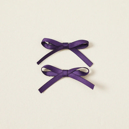 ヘアアクセサリー Dark purple ヘアアクセサリー ガールズリボンヘアピン前髪クリップ【mh0011287】