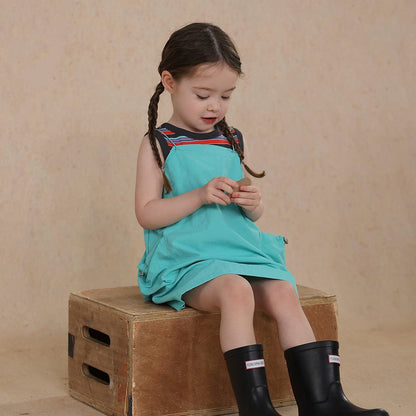 ノースリーブワンピース Green / 80cm drawstring suspender skirt【mh0009471】