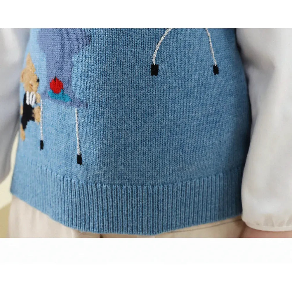 ベスト ベアくまアップリケニットベスト【mh0011288】