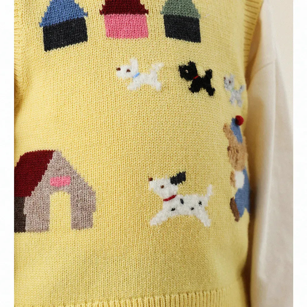 ベスト ベアくまアップリケニットベスト【mh0011288】