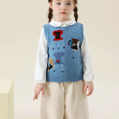 ベスト ベアくまアップリケニットベスト【mh0011288】