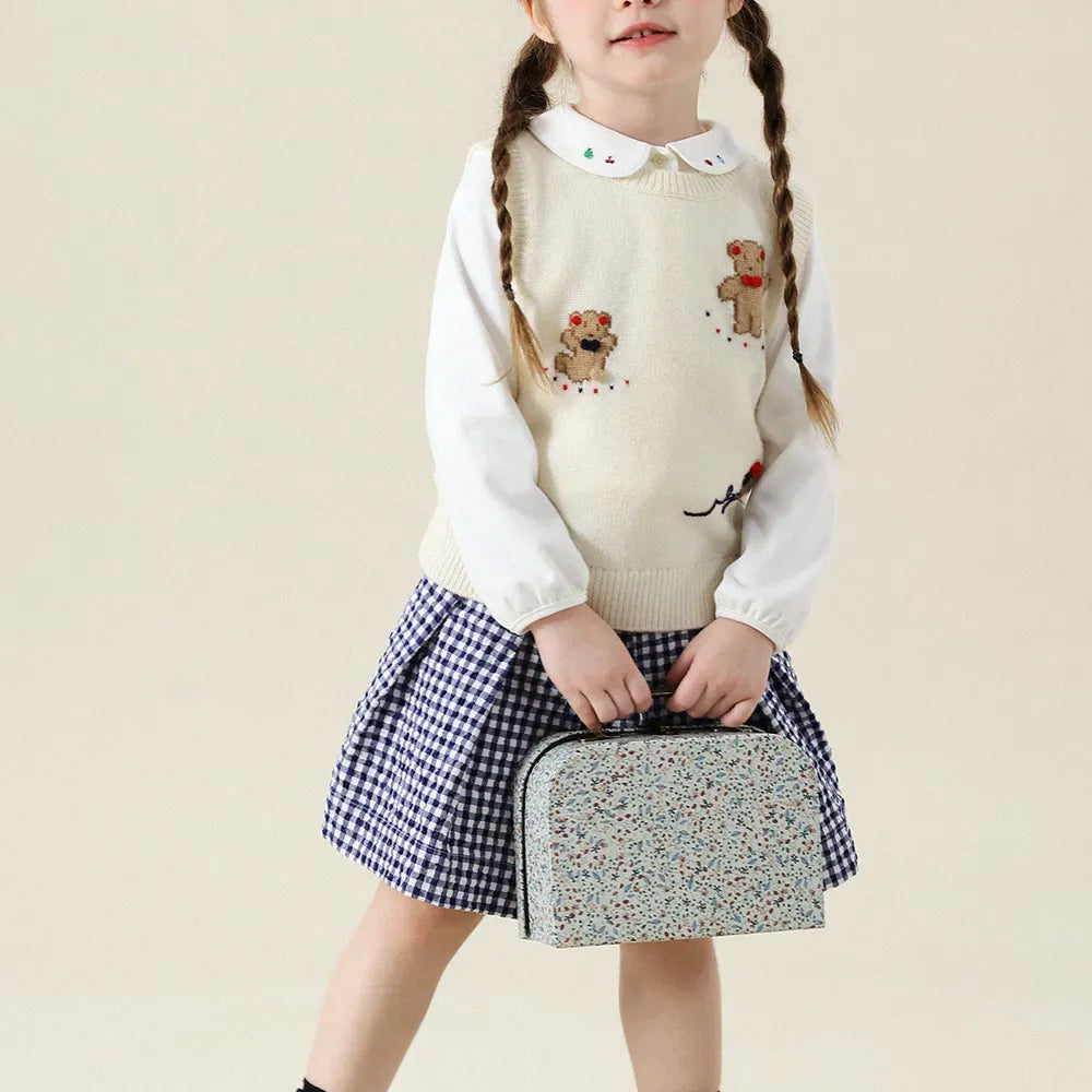 ベスト ベアくまアップリケニットベスト【mh0011288】