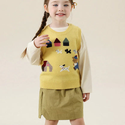 ベスト ベアくまアップリケニットベスト【mh0011288】