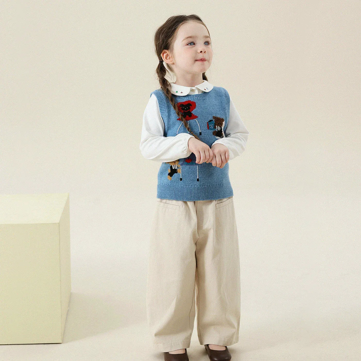 ベスト ベアくまアップリケニットベスト【mh0011288】