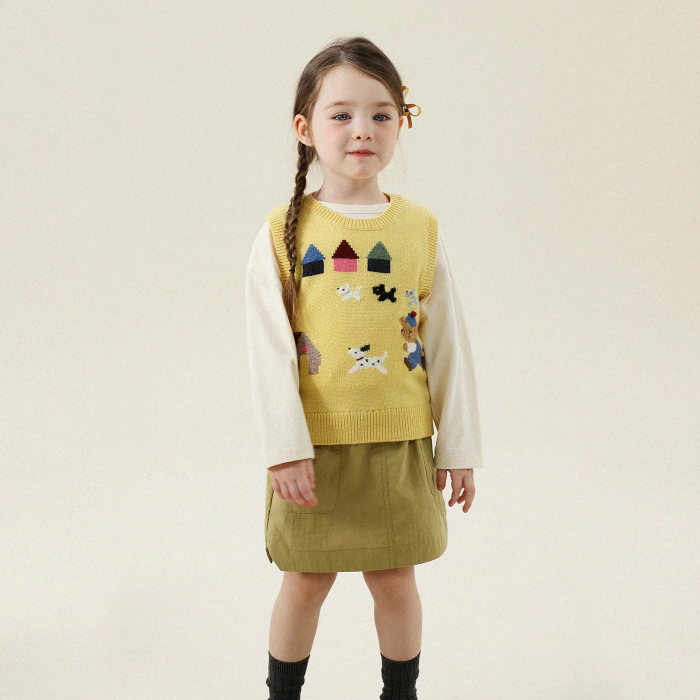 ベスト ベアくまアップリケニットベスト【mh0011288】