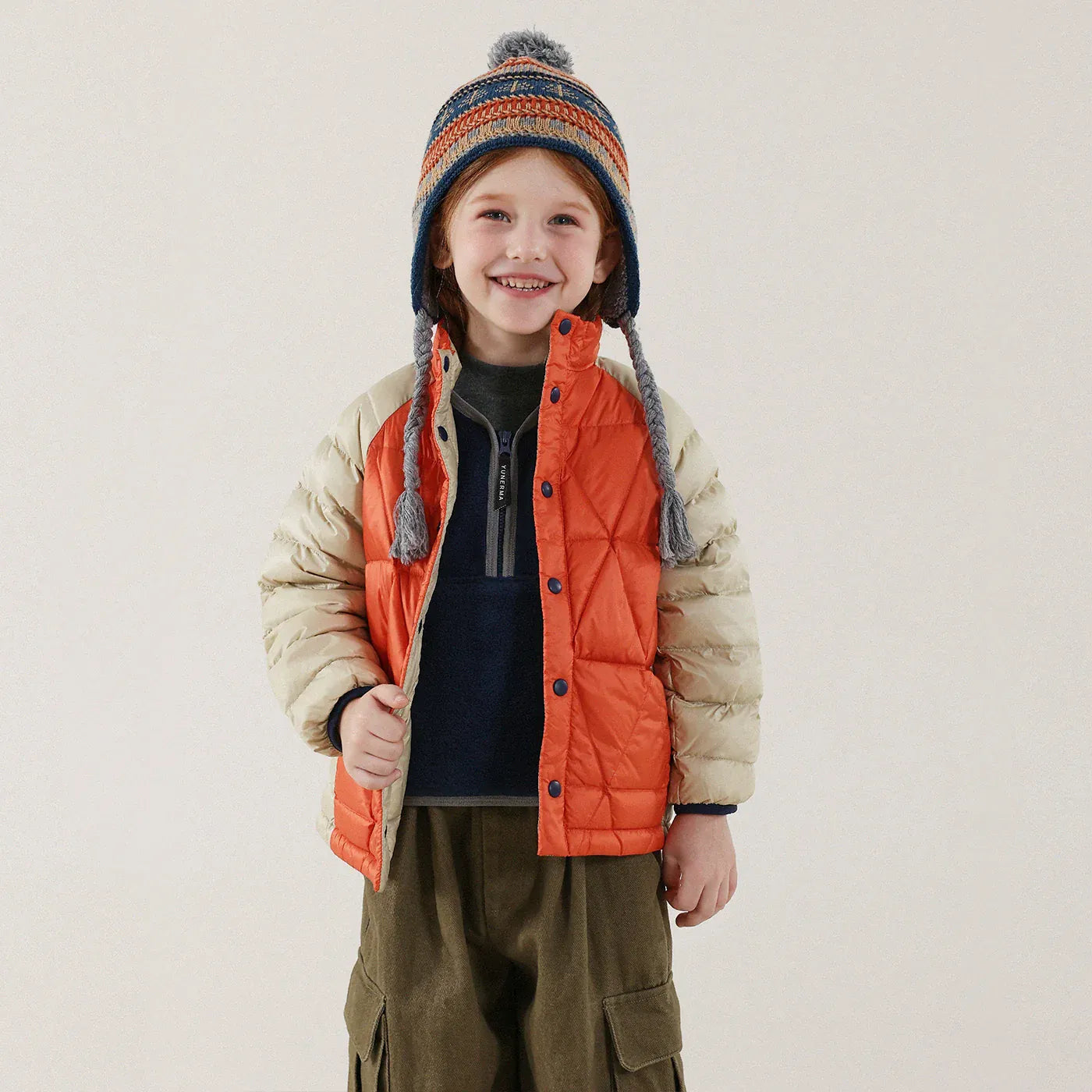 ショートコート・ジャケット・ジャンパー Orange / 80cm キッズ ダウンジャケット 90%ホワイトダックダウン 撥水 軽量 アウター【mh0011344】