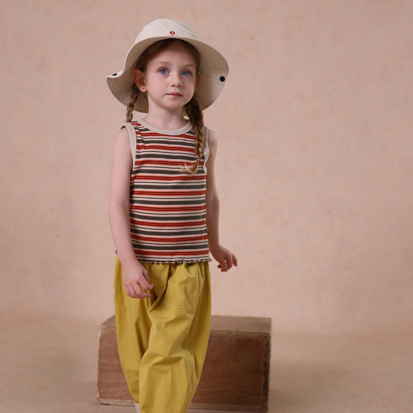タンクトップ・キャミソール・ノースリーブトップス Orange / 80cm striped vest tops【mh0009491】