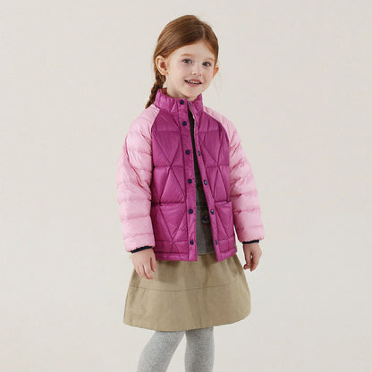 ショートコート・ジャケット・ジャンパー Pink / 80cm キッズ ダウンジャケット 90%ホワイトダックダウン 撥水 軽量 アウター【mh0011344】