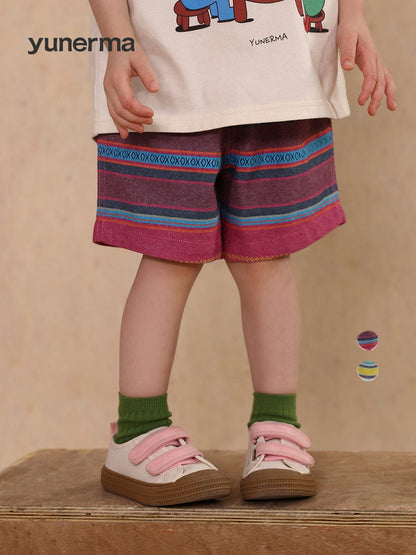 ハーフパンツ・ショートパンツ pure cotton striped shorts【mh0009497】