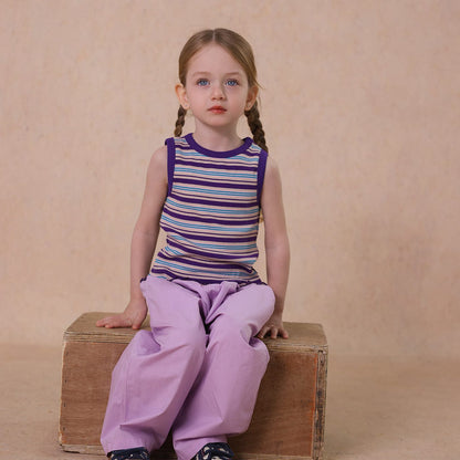 タンクトップ・キャミソール・ノースリーブトップス Purple / 80cm striped vest tops【mh0009491】