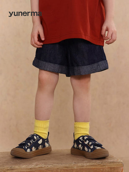 ハーフパンツ・ショートパンツ rollup linen denim shorts【mh0009496】