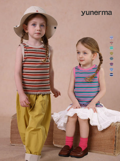 タンクトップ・キャミソール・ノースリーブトップス striped vest tops【mh0009491】