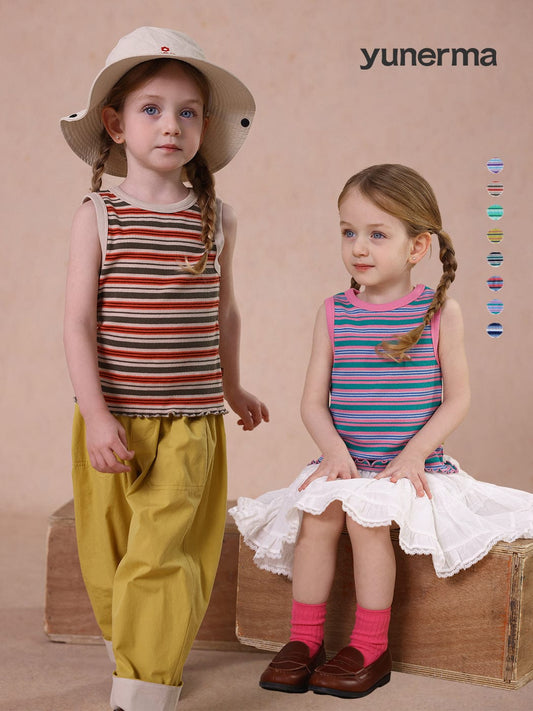 タンクトップ・キャミソール・ノースリーブトップス striped vest tops【mh0009491】