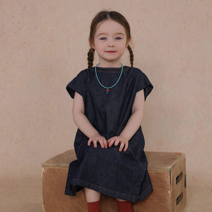 半袖ワンピース thin denim dress【mh0009451】