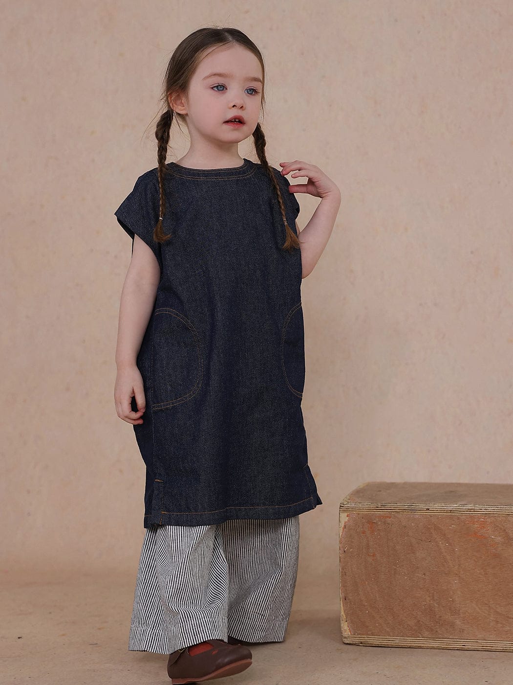 半袖ワンピース thin denim dress【mh0009451】