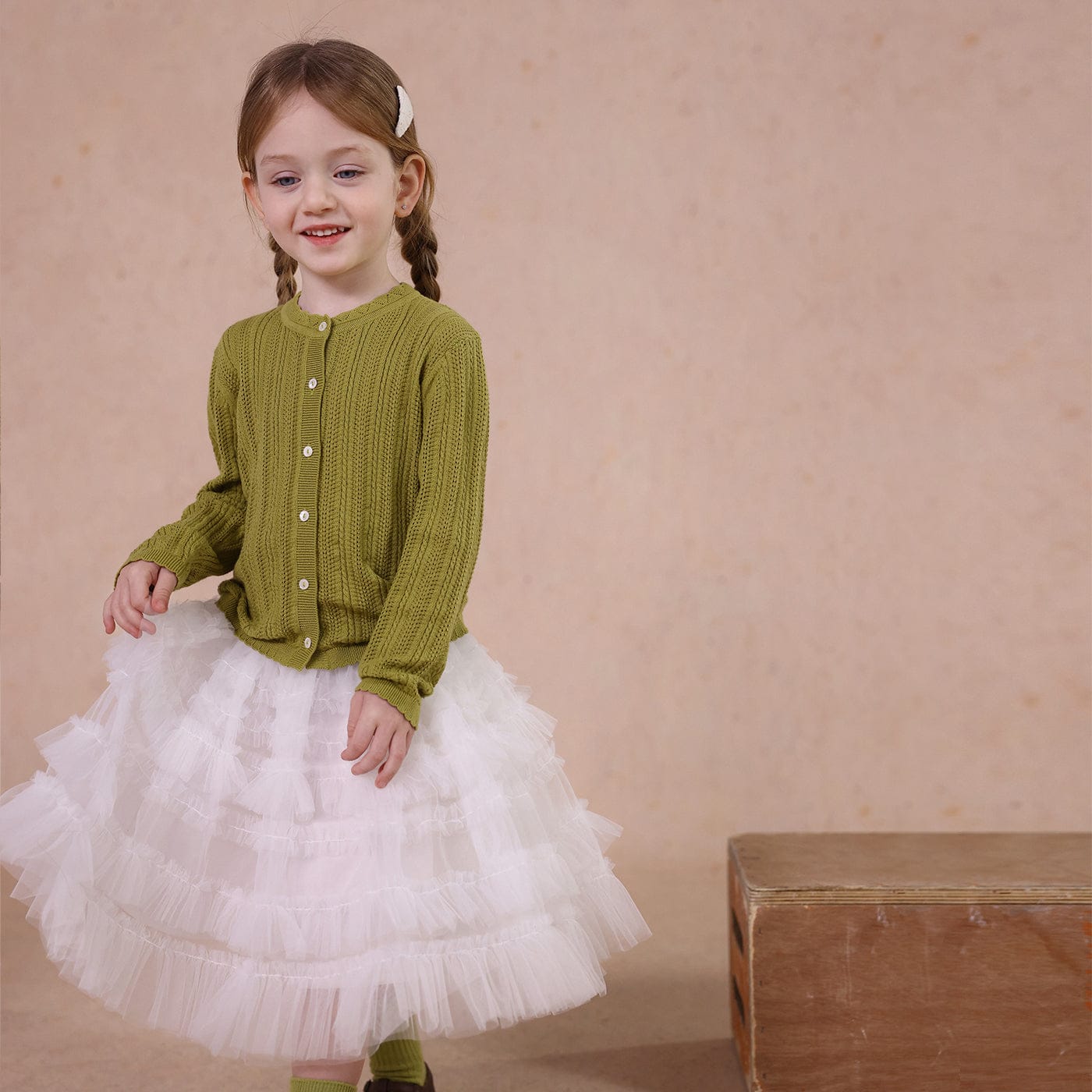 スカート White / 80cm fluffy yarn short skirt【mh0009499】