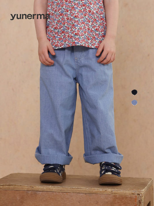 デニムパンツ wide-leg thin straight jeans【mh0009494】