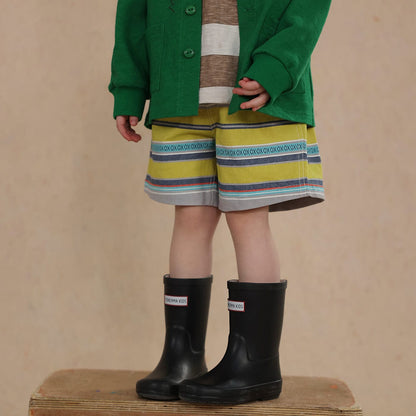 ハーフパンツ・ショートパンツ Yellow / 80cm pure cotton striped shorts【mh0009497】
