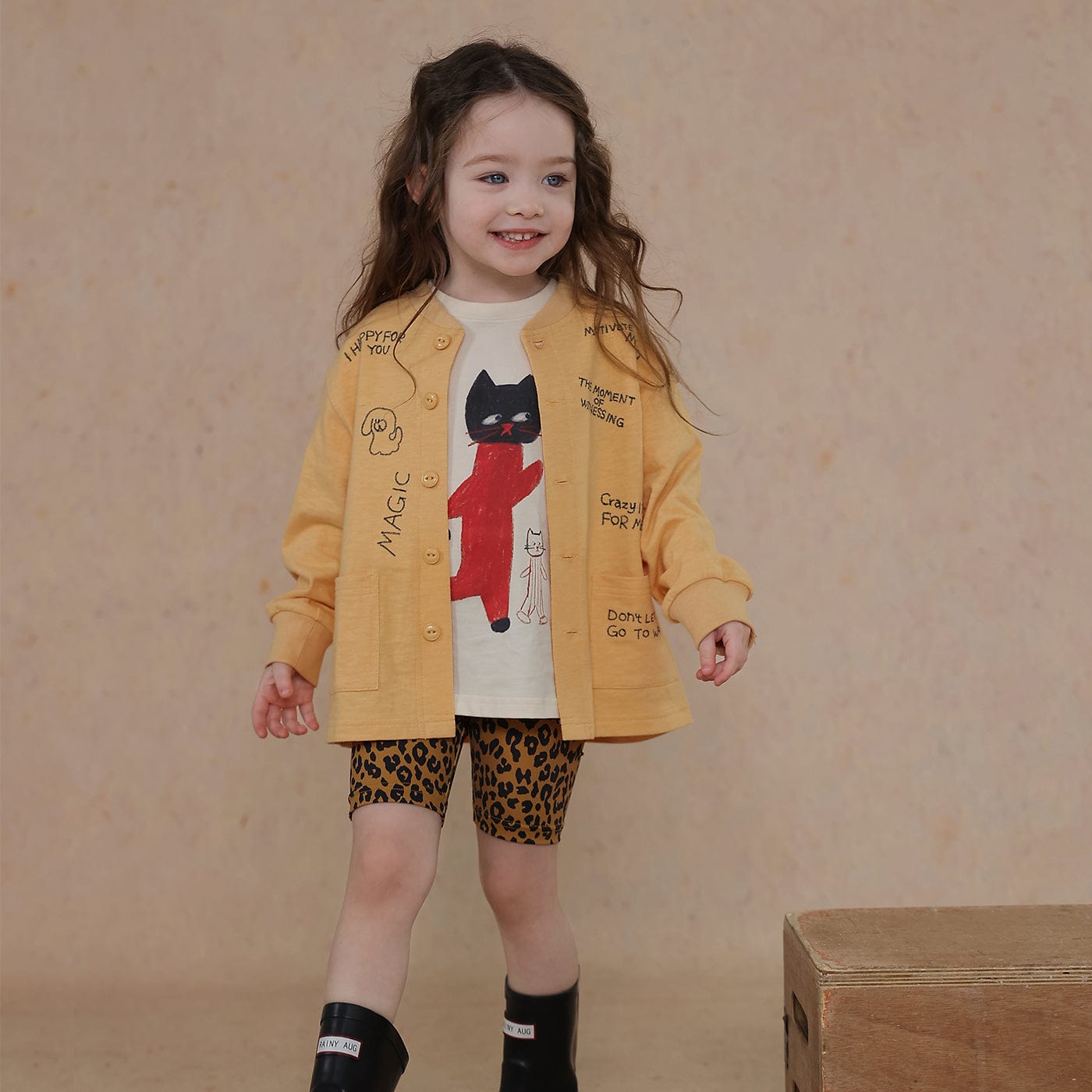 カーディガン・パーカー Yellow / 80cm thin embroidered hand-painted cardigan【mh0009453】