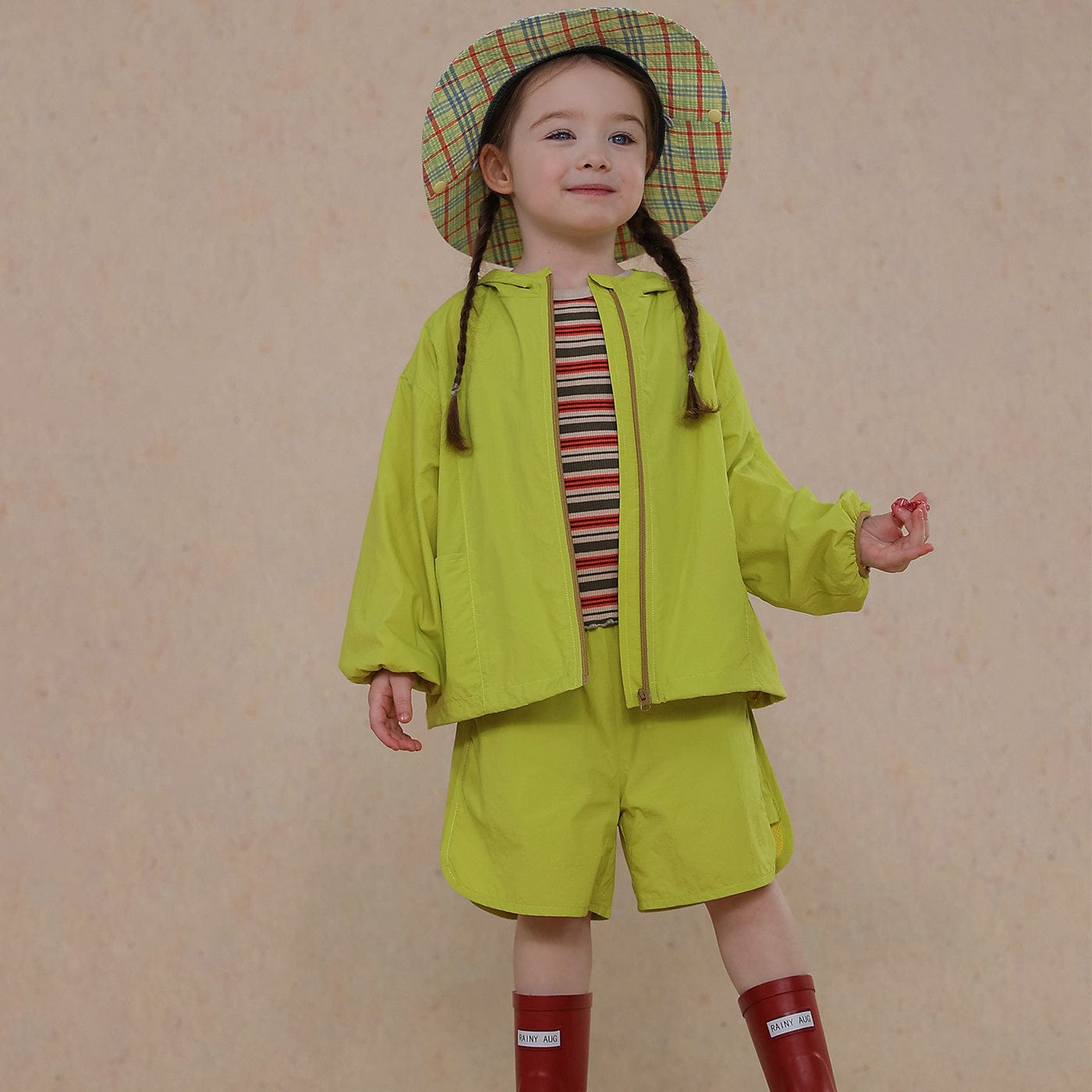 長袖セットアップ Yellow / 80cm UPF50+ hooded sun protection two-piece suit【mh0009464】