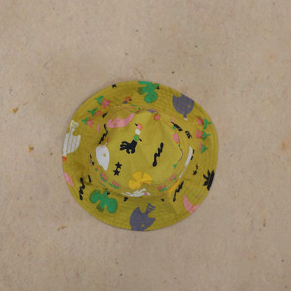 ベビー用帽子 Yellow Flower adult model / One Size double-sided printed sun hat【mh0009470】