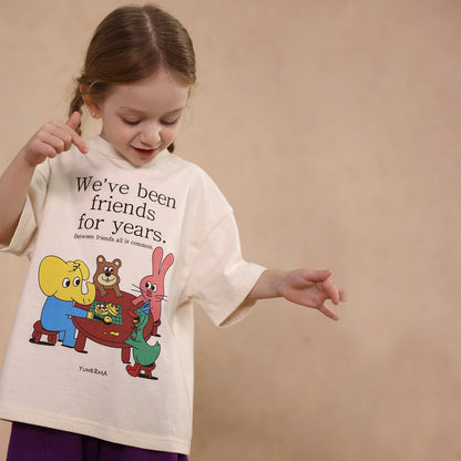 半袖Tシャツ Apricot / 80cm cute cartoon short-sleeved T-shirt【mh0009468】