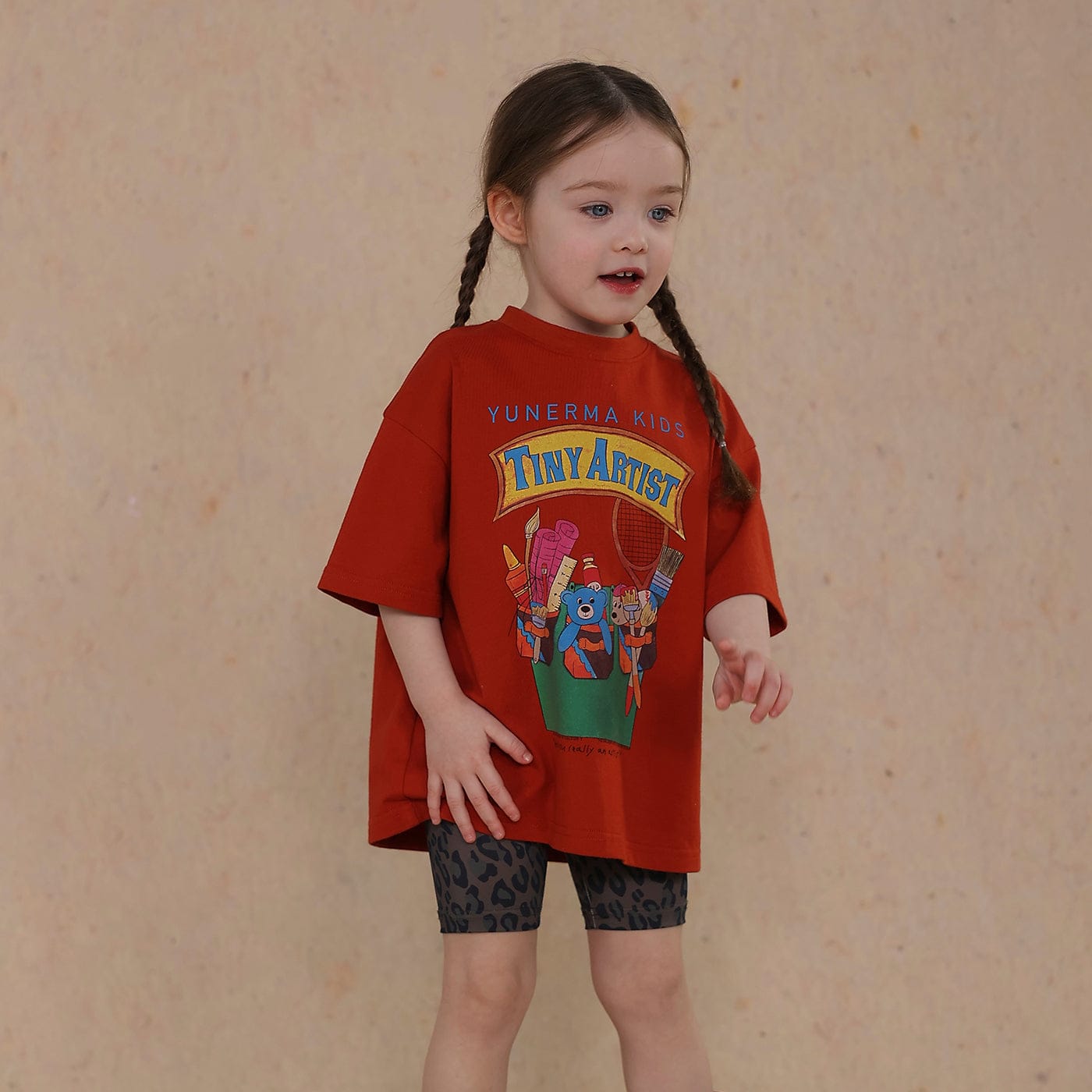 半袖Tシャツ Brick Red / 80cm cute cartoon short-sleeved T-shirt【mh0009468】