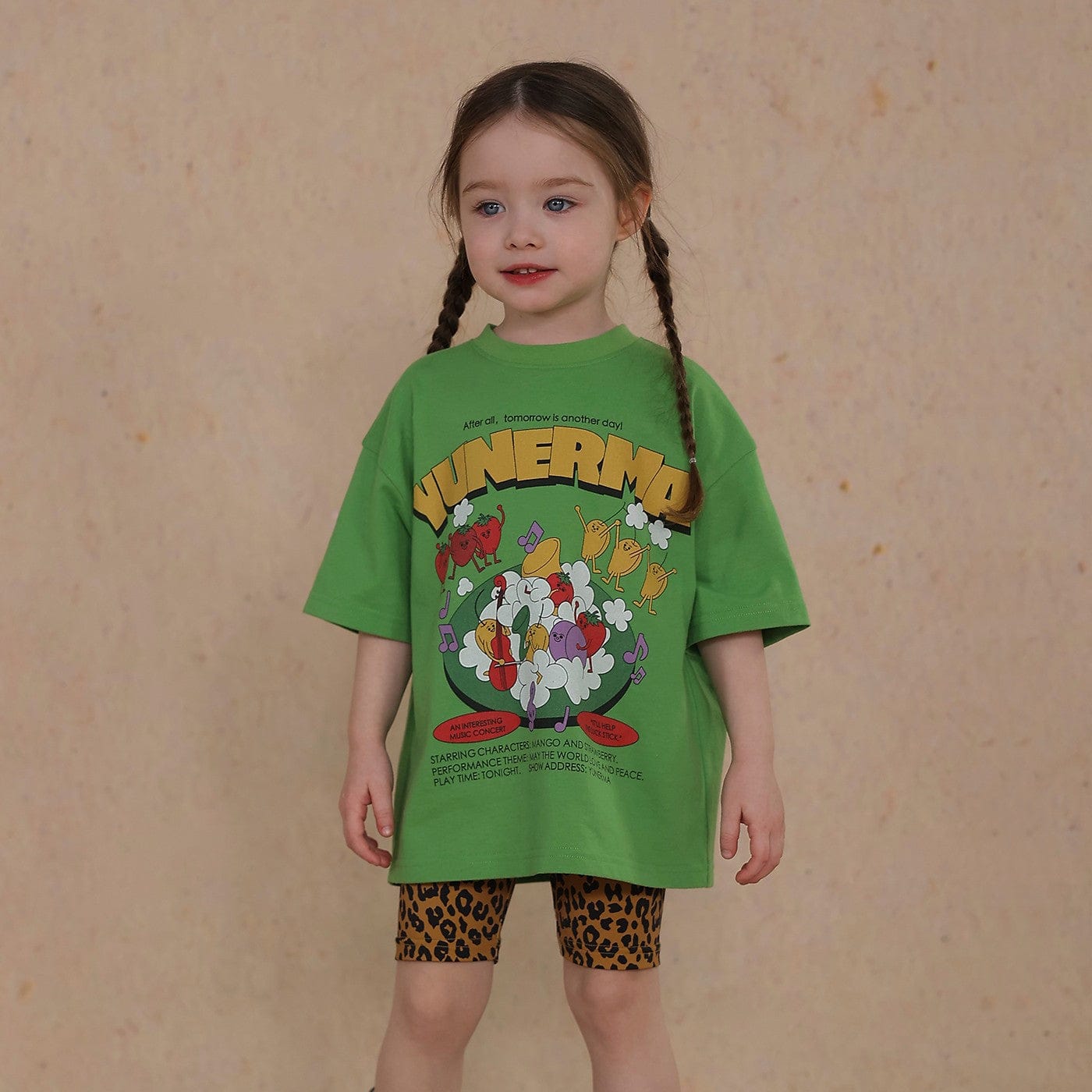 半袖Tシャツ Green / 80cm cute cartoon short-sleeved T-shirt【mh0009468】
