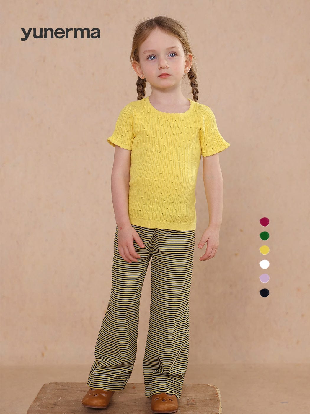 半袖Tシャツ knitted lace solid color short-sleeve T-shirt【mh0009489】