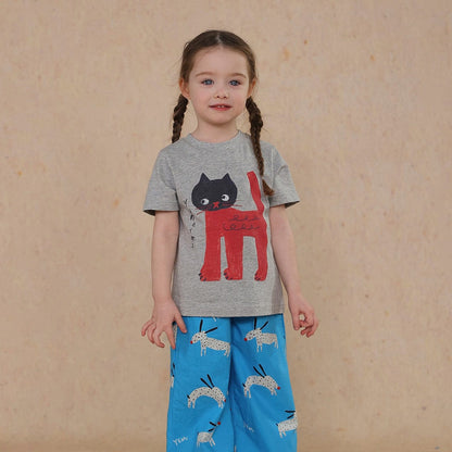 半袖Tシャツ Light Gray / 80cm cartoon short-sleeved T-shirt【mh0009465】